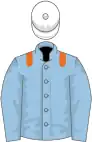 LIGHT BLUE, ORANGE epaulets, WHITE cap