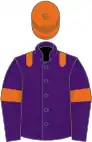 Purple, orange epaulets and armlets, orange cap