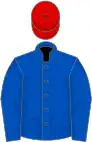 Royal blue, red cap