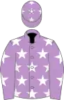 Mauve, white stars