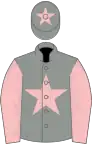 Grey, pink star, sleeves and star on cap