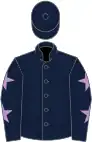 Dark blue, mauve stars on sleeves