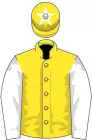 Yellow, white sleeves, yellow cap, white star