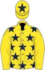 Yellow, dark blue stars on body and star on cap