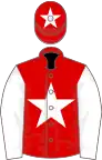 Red, white star and sleeves, star on cap