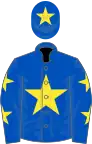 Royal blue, yellow star, yellow stars on sleeves, yellow star on cap