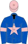 Royal blue, pink star, armlets and cap