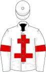 White, red cross of lorraine and armlets