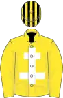 Yellow, White Cross of Lorraine, Black and Yellow striped cap