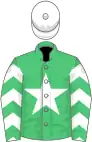 Emerald green, white star, white chevrons on sleeves, white cap