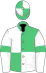 Emerald Green and White (quartered), White sleeves, Emerald Green armlets