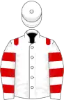 White, red epaulets, hooped sleeves