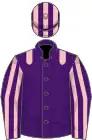 Purple, Pink epaulets, striped sleeves and cap