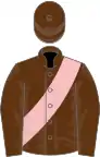 Brown, pink sash