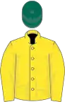 Yellow, yellow sleeves, green cap