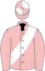 Pink, white sash, quartered cap