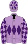 Mauve, purple triple diamond, diamonds on sleeves and cap