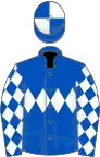 Royal blue, white triple diamond and diamonds on sleeves, quartered cap