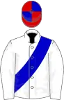 White, blue sash, red and blue quartered cap