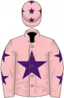 Pink, purple star, stars on sleeves and cap