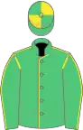 Emerald Green, Yellow seams, quartered cap