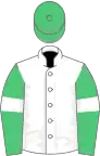 White, Emerald Green sleeves, White armlets, Emerald Green cap