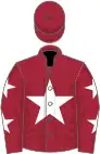 Maroon, white star, maroon sleeves, white stars