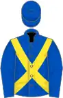 Royal blue, yellow cross-belts