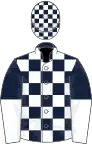 Dark blue and white check, halved sleeves