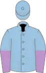 Light blue, mauve halved sleeves