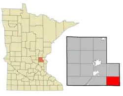 Location of the township of Oxford within Isanti County, Minnesota