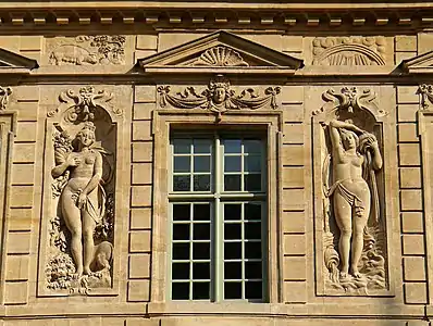 Detail of the decoration of the Hotel de Sully