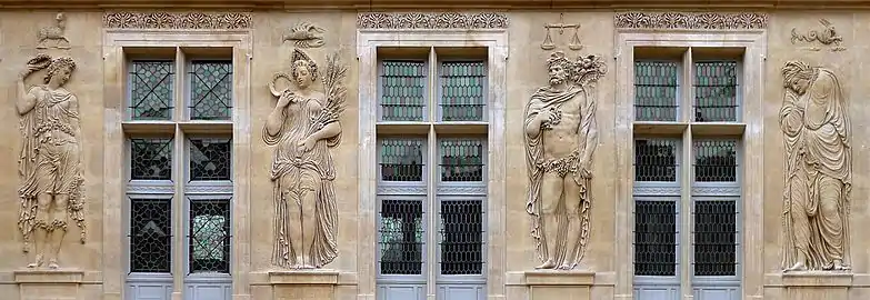 Bas-reliefs by Jean Goujon and his workshop  (16th c.), depicting the Four Seasons.