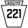 Pennsylvania Route 221 marker