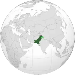 Location of Pakistan