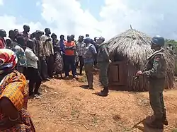 UN peacekeepers from Morocco on a visit to Drodro.