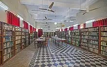 The lodge houses a small library