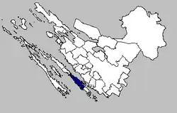 Location of municipality within Zadar County