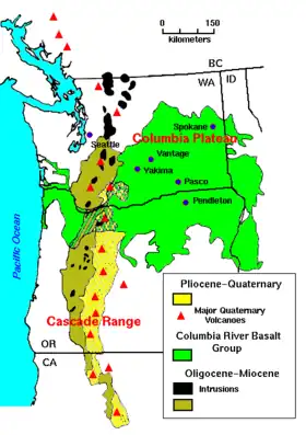 Image 4The Columbia River basalts cover portions of three states (from Geology of the Pacific Northwest)