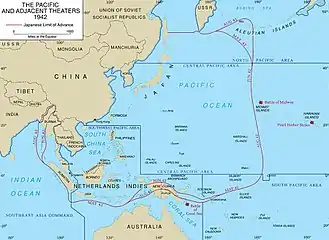 Pacific War Theater Areas map 1942