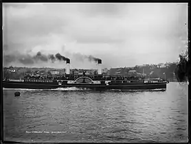 on Sydney Harbour (circa 1884 - 1895) prior to her wheelhouse being closed in