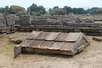 The roof of the heroon chamber, after the tumulus was removed