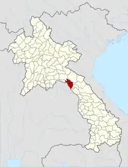 Location of Pakkading district in Laos