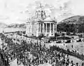 Palácio Monroe in 1910, during the funeral of Joaquim Nabuco.