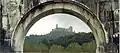 Pena Palace viewed through the arch of the Seteais Palace