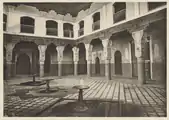 Interior of a lavish palace pavilion constructed in the first years of the 20th century, with traditional decoration (photo from 1922)