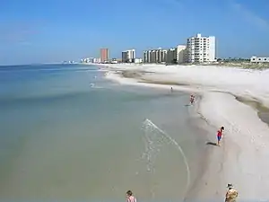 View of the beach looking northwest from St. Andrews State Park