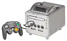 Panasonic Q, a DVD player hybrid version of the GameCube. Released by Panasonic in 2001.