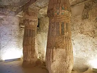 Columns at Panehesy's tomb, c. 1330 BC