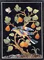 Panel with a Parrot on a Pear Tree